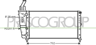 Produktbild von PRASCO FT132R012 Kühler Wasserkühler Motorkühler für FIAT PUNTO (176) PUNTO Cabriolet (176C) für LANCIA Y (840A)