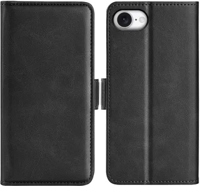 Produktbild von Mobigear Slim Magnet iPhone 16e Hülle Klapphülle Geldbörse - Schwarz