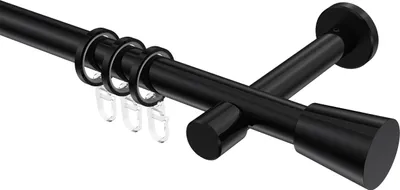 Produktbild von Interdeco Gardinenstange / Vorhangstange Schwarz, Typ Prestige Sitra (Konus), 20 mm Ø 1-läufig, 420 cm