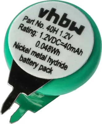 Produktbild von vhbw NiMH Ersatz Knopfzellen-Akku (40 mAh, 1,2 V, NiMH)