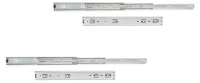 Immagine prodotto di Set Emuca composto da 2 guide per carichi pesanti con cuscinetti a sfera, estrazione totale, altezza 51 mm, profondità 700 mm, acciaio zincato