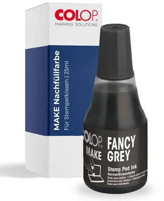 Produktbild von COLOP Nachfüllfarbe für MAKE Stempelkissen | Dunkelgrau/Schwarz | 25 ml wasserba