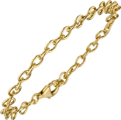 Produktbild von Rundankerarmband 925 Sterling Silber gold vergoldet 19 cm Armband Ankerarmband