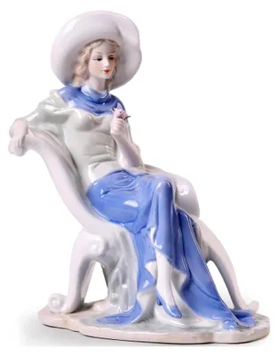 Produktbild von Porzellanfigur einer Dame mit Blumen, Hochzeitsgeschenke und Heimdekoration