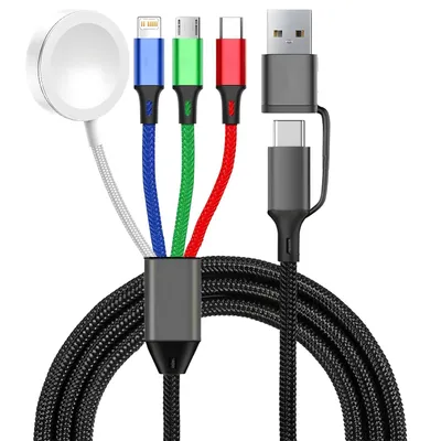 Produktbild von 4 in 2 240 W Multi-USB-C-Ladekabel für Apple iWatch iPhone17/16/15/14/13 Pro mit Typ-C-Lightning-Schnellladekabel