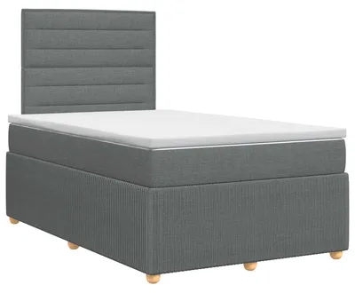 Obrázek produktu pro vidaXL Skříňová postel s matrací tmavě šedá 120 x 190 cm látka