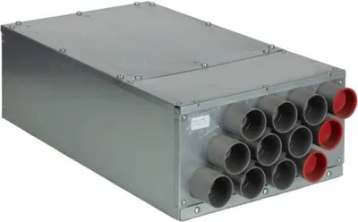 Produktbild von 12-fach Luftverteiler mit integriertem Schalldämpfer für DN 50 Kunststoff-Flexkanal Anschluss DN 125