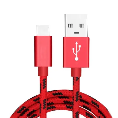 Produktbild von USB auf Typ-C USB-C Ladekabel Datenkabel 2m für Samsung Huawei Xiaomi Sony Rot