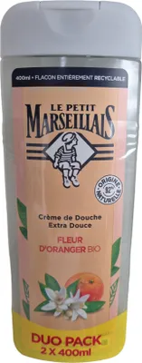 Produktbild von Le Petit Marseillais Creme Dusche Duschgel Doppelpack 2x400ml Bio Orangenblüte