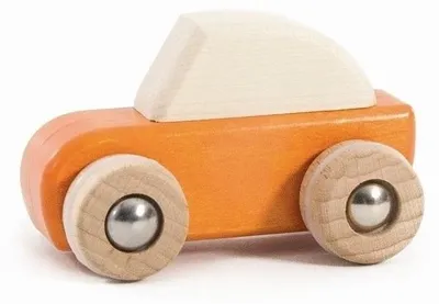 Produktbild von Bajo Holz Pullback Auto orange - nachhaltiges Spielzeugauto