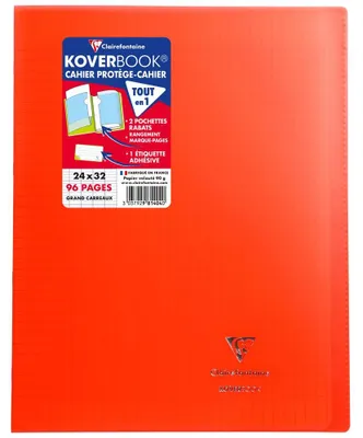 Image de CLAIREFONTAINE - Cahier de broderie KOVERBOOK - 24 x 32 - 96 pages Seyes - Couverture en polypropylène translucide - Rouge