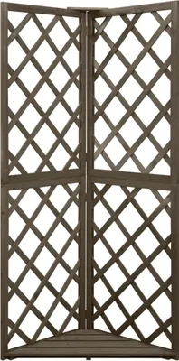 Obrázek produktu pro vidaXL Rohová mříž šedá 50x50x145 cm Masivní jedlové dřevo
