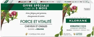 Produktbild von Klorane Keratincaps Anti-Hair Loss 3 x 30 Capsules
