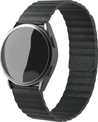 Produktbild von Strap-it Xiaomi Amazfit GTR Lederarmband Loop (Schwarz)