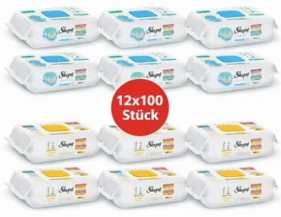 Produktbild von Sleepy Easy Clean Oberflächenreinigungstücher – 6x100 Gelb + 6x100 Ocean | Kalklöser