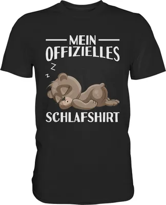 Produktbild von Offizielles Schlafshirt Nachthemd Schlafanzug Pyjama Bär T-Shirt – Black / S