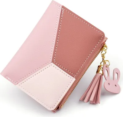 Produktbild von Damen Geldbeutel 3-Color in Rosa, Geldbörse, Brieftasche, Portemonnaie, Portmonee mit Reißverschluss