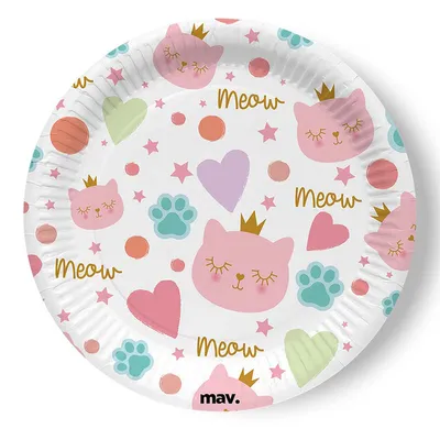 Produktbild von Pappteller "Cat Princess" | Ø23cm/8Stk.