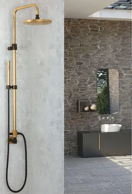 Produktbild von Casa Padrino Luxus Badezimmer Duschgarnitur Gold / Schwarz -  Italy