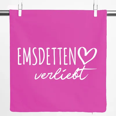 Produktbild von Huuraa Kissenbezug Emsdetten verliebt 40x40cm Fuchsia Baumwolle Dekokissenbezug Geschenkidee