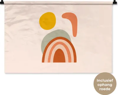 Produktbild von MuchoWow® Wandteppich Wandbehang Sommer - Pastell - Regenbogen 90x60 cm Tapisserie Dekoration Wandtuch - Wandskulpturen - Bildteppich