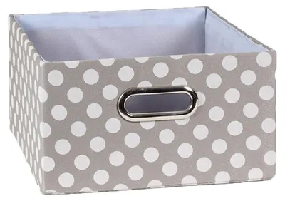 Image de CALICOSY - Tiroir tissu gris pois blanc