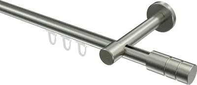 Produktbild von Interdeco Innenlaufstange / Gardinenstange mit Innenlauf Edelstahl-Optik, Typ Sinux Caras (Rillenzylinder), 16 mm Ø 1-läufig, 480 cm