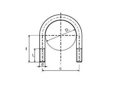 Immagine prodotto di Bullone a U leggero M12x145x105 4,6 ZB - confezione da 10 pz