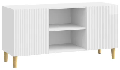 Zdjęcie produktu dla Szafka pod telewizor Biały wysoki połysk 102 x 34,5 x 50 cm