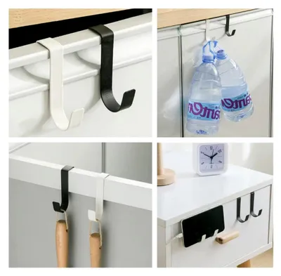 Produktbild von 6 StückHandtuchhaken, Türhaken zum Einhängen Edelstahl, Robuste Kleiderhaken Tür, Türhakenleiste zum Einhängen,universelle Türgarderobe zum Einhängen