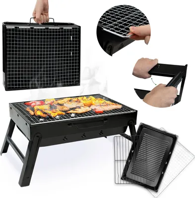 Produktbild von Tragbarer Faltbarer Gartengrill – Kompakter Campinggrill für Urlaub, Outdoor & Picknick