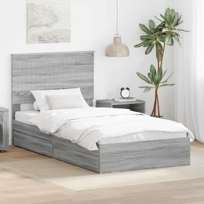 Obrázok produktu pre Maison Exclusive – Posteľ s úložným priestorom, farba Sonoma, rozmer 100 x 200 cm, materiál: drevovláknité dosky