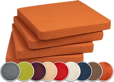 Produktbild von Sunnypillow 4er Set Stuhlkissen Polsterauflage Auflage für Stühle / Bänke in Haus und Garten Sitzkissen Sitzauflage Gartenkissen viele Farben zur Auswahl 40 x 40 x 5 cm Orange