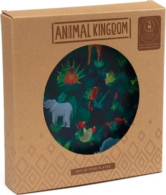 Zdjęcie produktu dla Plastikowe talerze piknikowe Animal Kingdom - 4 szt.