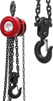 Image de Wiltec Palan à chaîne 5 t – 200 x 200 x 160 mm – Longueur de chaîne 3 m – en Acier – Levage simple de charges – Poulie a chaine pour Agriculture Sylviculture Industrie Paysagisme Atelier