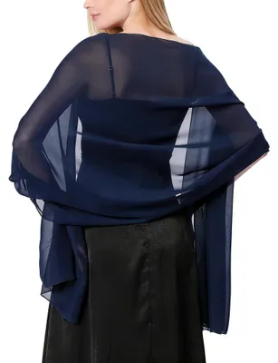 Imagen del producto de Pañuelo de gasa de seda, de un solo color, de 160 x 50 cm, para complementar la ropa