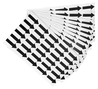 Pfeil-Sticker 300 Stück, 30x12 mm, schwarz, selbstklebend