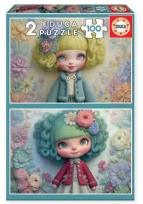 Image de Puzzle Educa « La petite fille aux fleurs » 2 x 100 pièces Multicolore Enfants Multicolore Taille unique