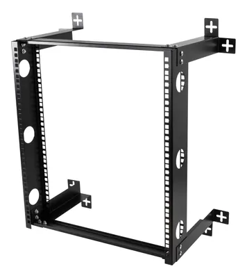 Image de support mural 19", 12 U, charge de 60 kg, acier, kit de montage, noir