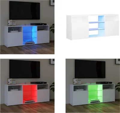 Produktbild von vidaXL TV Schrank mit LED Leuchten Weiß 120x30x50 cm - TV-Schrank - TV-Schränke - TV-Schrank Mit LED - TV-Möbel
