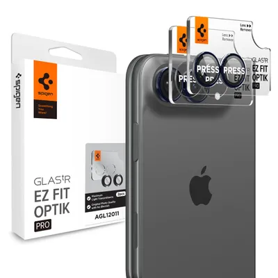 Imagen del producto de Optik Pro EZ Fit Lens Protector paquete de 2 para Apple iPhone Duo - Black