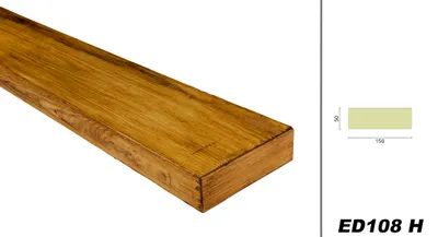 Produktbild von DECO WOOD Deckenbalken modern aus Polyurethane, 2m Länge, PolyurethanBalken Holzoptik (hellbraun - 15x5cm) Rohrabdeckung Dekobalken Holzimitat