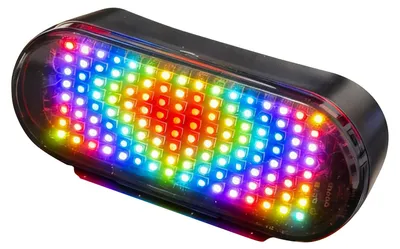 Produktbild von LED-Fahrradhelmleuchte mit Fernbedienung und Blinker, 128 RGB-Leuchten, leicht, wiederaufladbar, für sicheres Fahren bei Nacht, Warnleuchte, schwarz