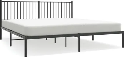 Zdjęcie produktu dla Metalowa Rama Łóżka Z Wezgłowiem, Czarna, 183X213 Cm Lumarko!