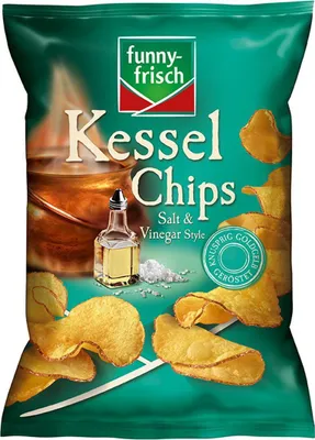 Image de funny frisch Kessel Chips Salt and Vinegar sans gluten vegan 120g