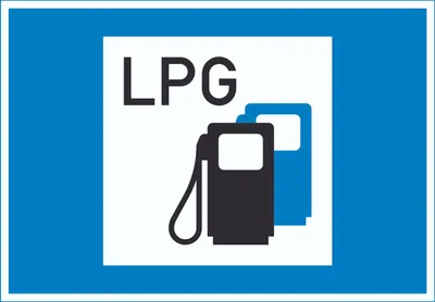 Produktbild von Tankstelle mit Autogas Symbol Schild A6 (105x148mm)