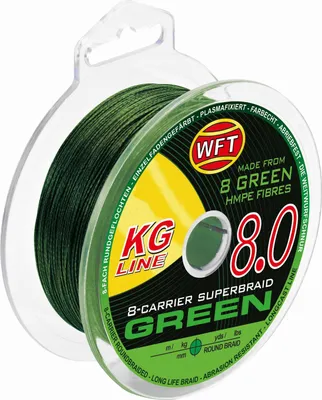 Produktbild von WFT KG 8 grün 600m - Geflochtene Angelschnur, Durchmesser/Tragkraft:0.18mm / 24kg Tragkraft