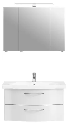 Produktbild von PELIPAL Serie 6005 Sprint SET-016-013 Spiegelschrank, Waschtisch, Waschtischunterschrank  /  98cm Weiß Hochglanz