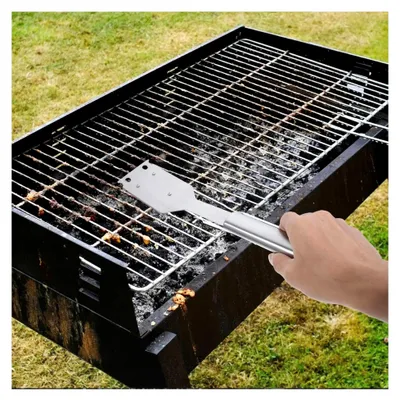 Produktbild von Edelstahl Grillbürste und Schaber - Langlebiger Grillreiniger mit weichen Borsten für BBQ und Garten