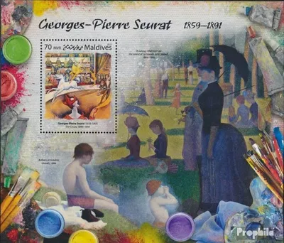 Produktbild von Briefmarken Malediven 2017 Mi Block 1065 (kompl. Ausg.) postfrisch George Seurat